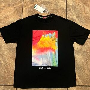 NWT scotch and soda sunflower graphic tee medium black